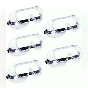 (5 PACK) Homvle Medical Grade Safety Anti Fog Goggles, Scratch and UV Resistant